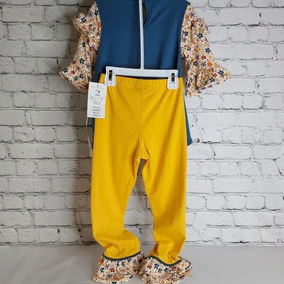 'RARE EDITIONS' TOP & PANTS GIRAFFE OUTFIT 2-PIECE SET